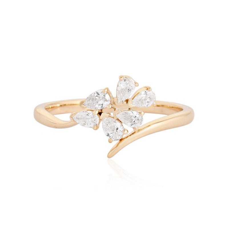 Diamond Wraparound Open Ring in 14K Yellow Gold