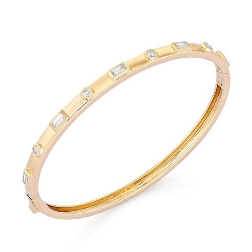 Jade Eclipse Emerald Cut Bracelet in 14K Yellow Gold