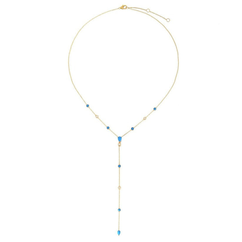 Diamond Harmony Lariat Necklace in 14K Yellow Gold