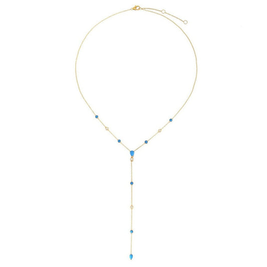 Diamond Harmony Lariat Necklace in 14K Yellow Gold