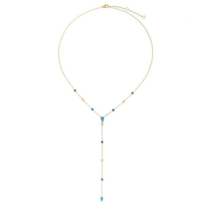 Diamond Harmony Lariat Necklace in 14K Yellow Gold