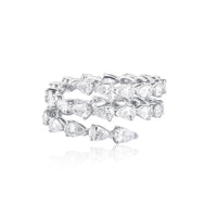 Sleek Diamond Open Wrap Ring in 18K White Gold