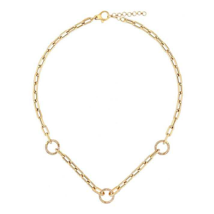 Diamond Revival Chain Link Necklace in 14K Yellow Gold