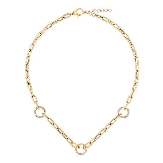 Diamond Revival Chain Link Necklace in 14K Yellow Gold
