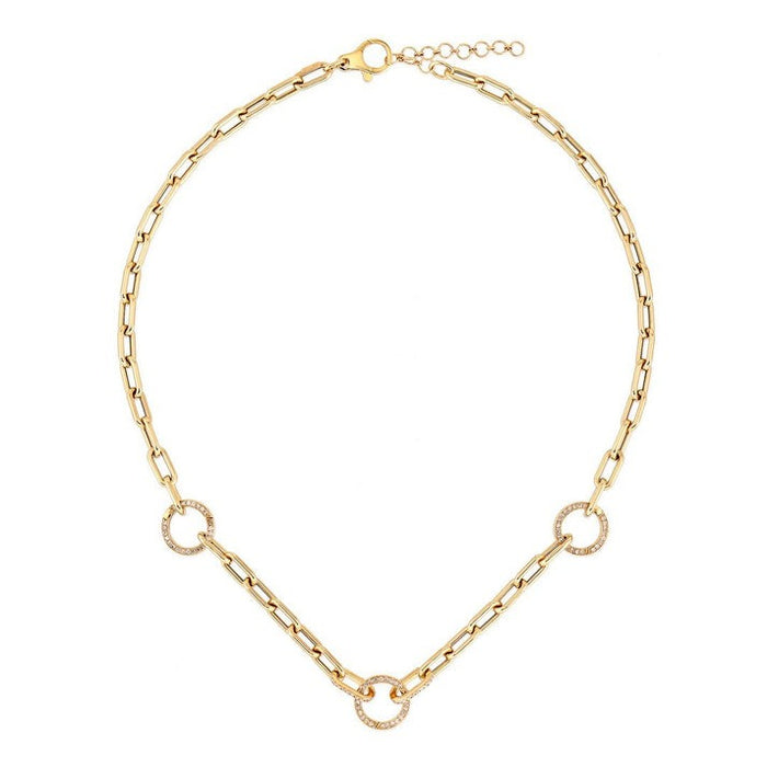 Diamond Revival Chain Link Necklace in 14K Yellow Gold