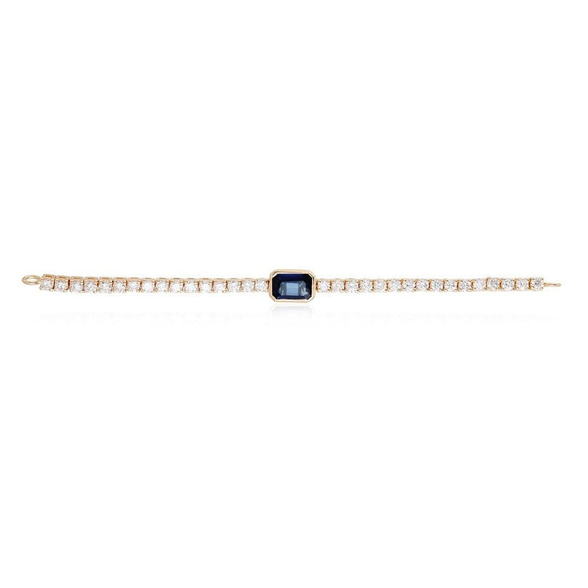 Dazzling Amethyst Tennis Bracelet in 18K Yellow Gold