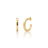 Plain Huggie Hoop Earrings in 14K Yellow Gold