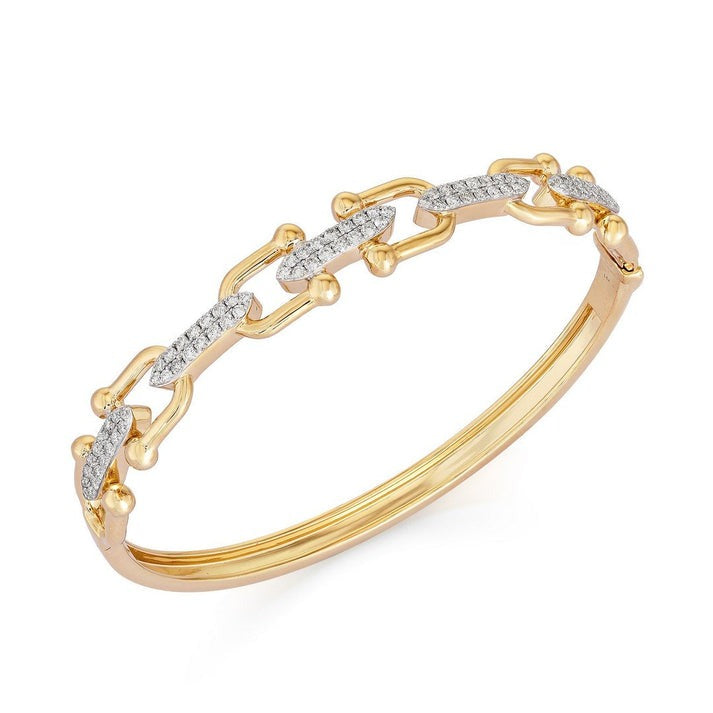 80 Diamond 14K (or 18k upon request) Yellow Gold Bangle Bracelet