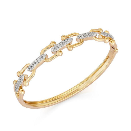 Diamond Bangle in 14K Yellow Gold