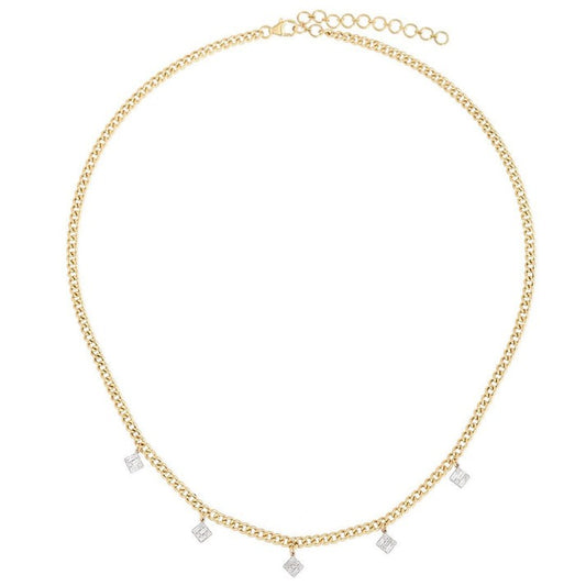 Signature Diamond Link Necklace in 14K Yellow Gold