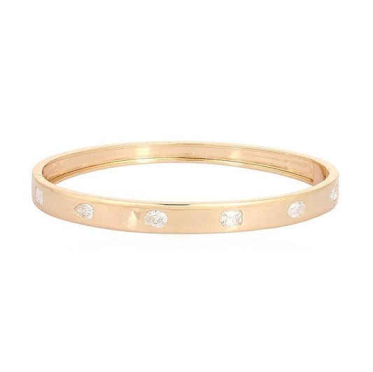 14K Bangle Shape Shiny Diamond Bracelet