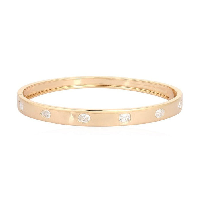 14K Bangle Shape Shiny Diamond Bracelet