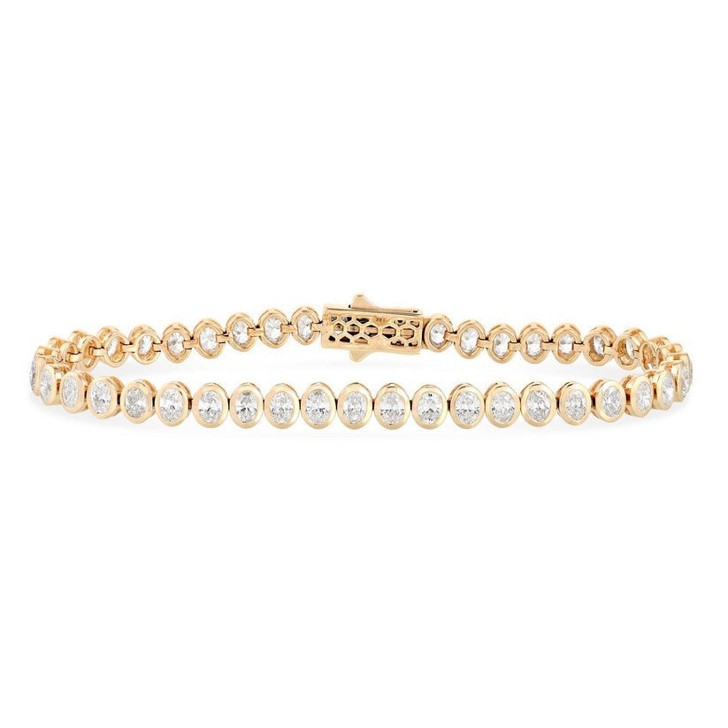Half Emerald Diamond Tennis Bracelet in 14K Yellow Gold
