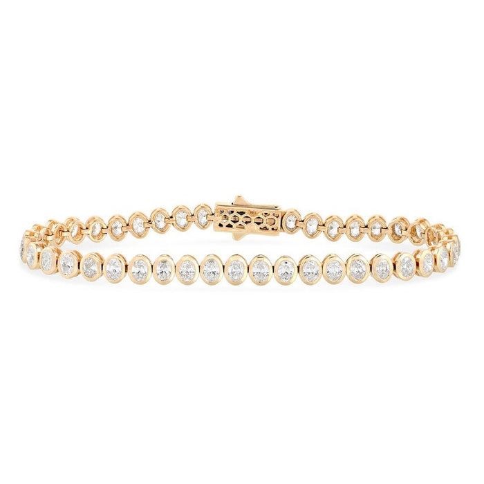 Half Emerald Diamond Tennis Bracelet in 14K Yellow Gold