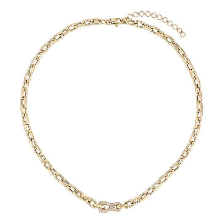 Vintage Diamond 14K (or 18k upon request) Yellow Gold Link Necklace