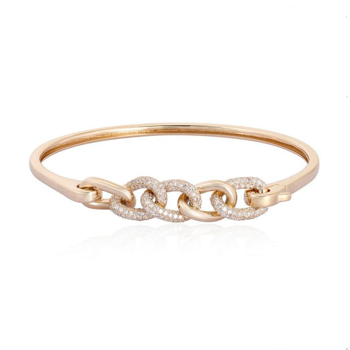 Slim Bangle Pink Sapphire Bangle Bracelet in 14K Rose Gold