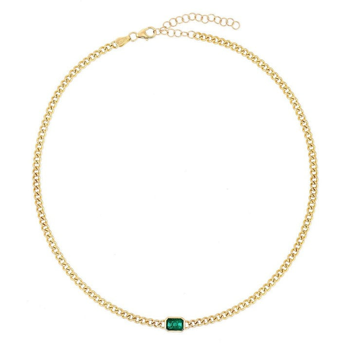Emerald Cut Chain Necklace in 14K Yellow Gold