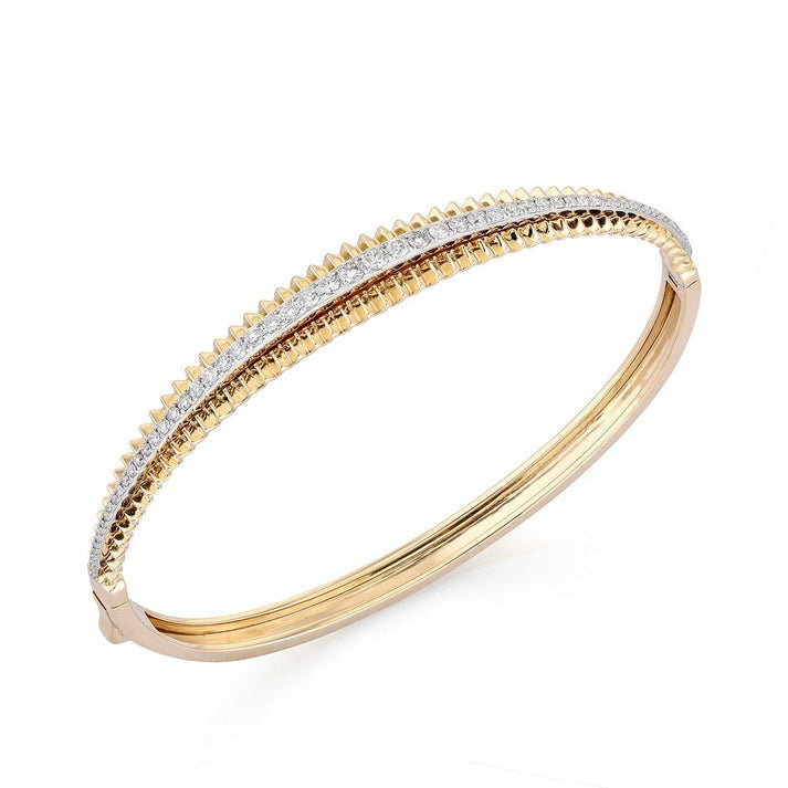 Celestial Diamond Bangle Bracelet in 14K Gold