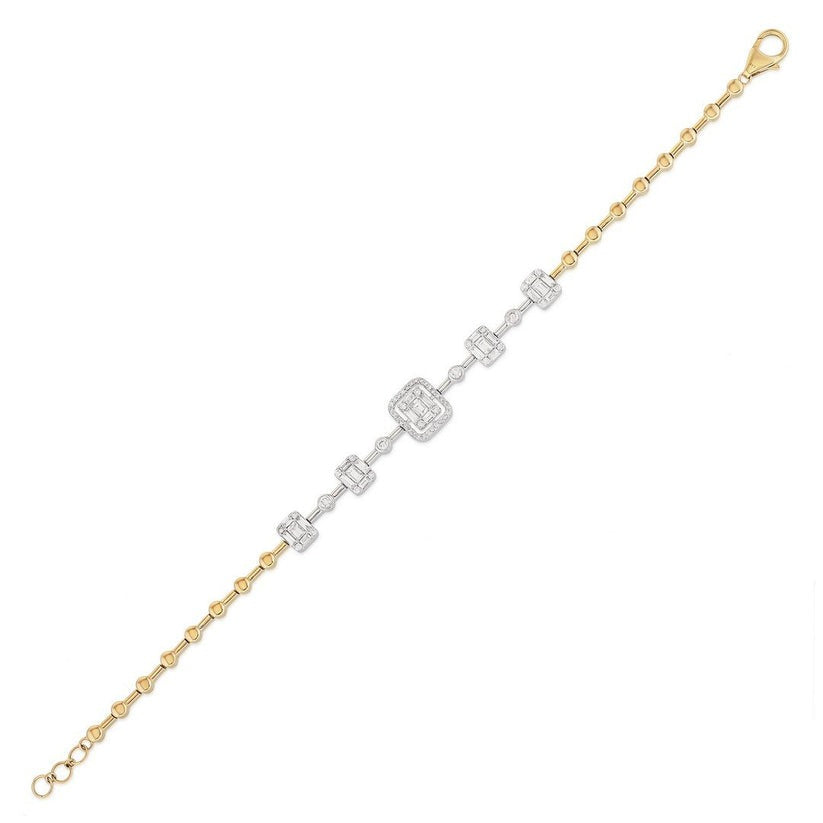 Peridot Shine Diamond Tennis Bracelet in 14K Yellow Gold