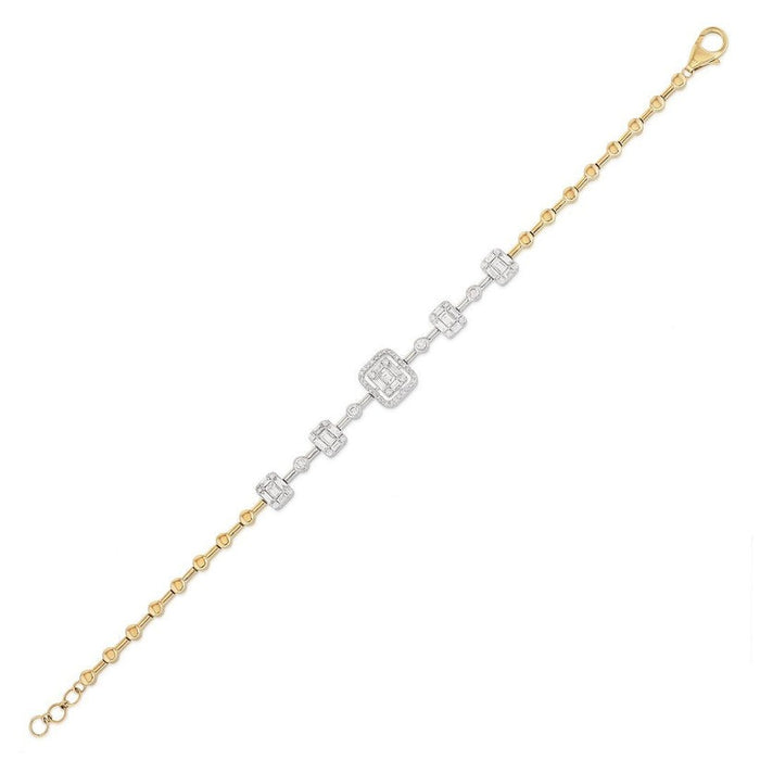 Peridot Shine Diamond Tennis Bracelet in 14K Yellow Gold