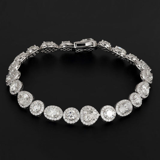 Fancy Diamond Tennis Bracelet in 18K White Gold