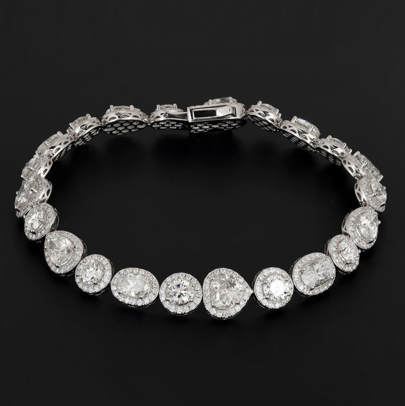 Fancy Diamond Tennis Bracelet in 18K White Gold