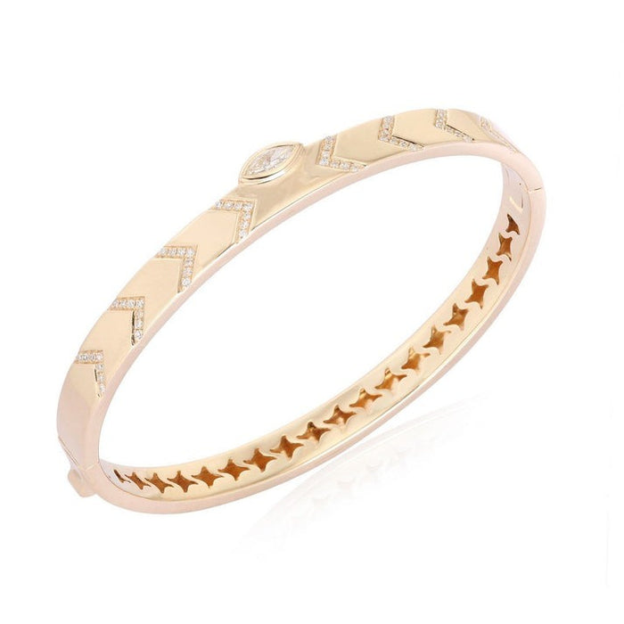 Starlight Path Chevron Diamond Bracelet in 14K Yellow Gold