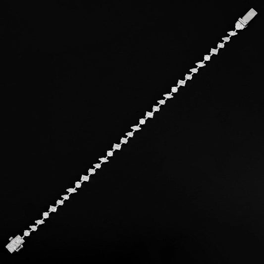 Luxe Lattice Diamond Tennis Bracelet in 18K Yellow Gold