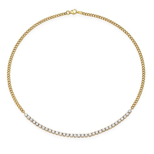 33 Diamond 14K (or 18k upon request) Yellow Gold Link Necklace