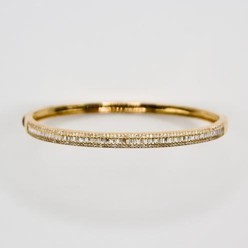 Eclipse Bangle 14K (or 18k upon request) Yellow Gold Diamond Bracelet