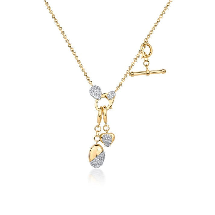 Diamond Mix Shape Pendant Necklace in 14K Yellow Gold