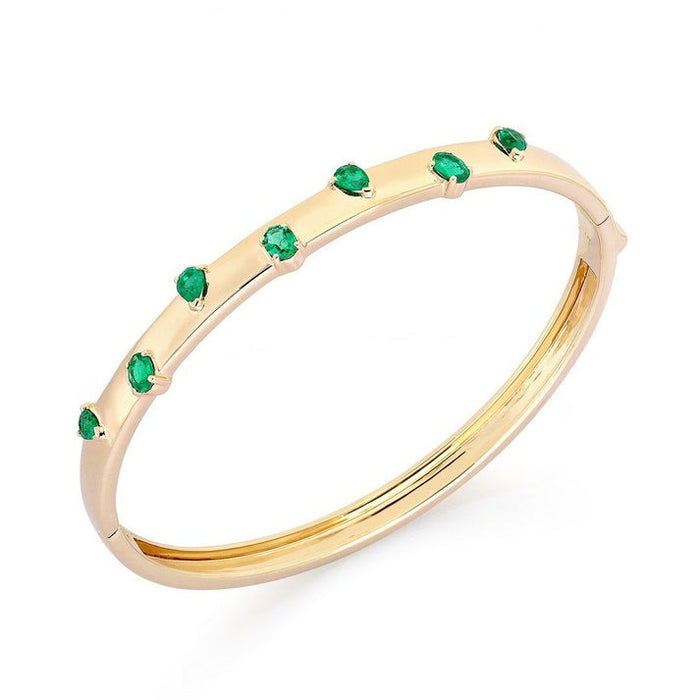 Diamond Devotion Beautiful Bangle Bracelet in 14K Yellow Gold
