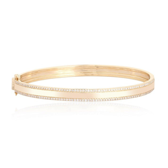 Gleam Line Double Row Diamond Illusion Bracelet in 14K Gold
