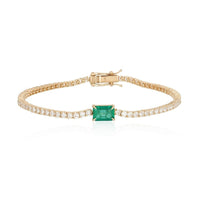 Emerald Muse Diamond Tennis Bracelet in 14K Yellow Gold