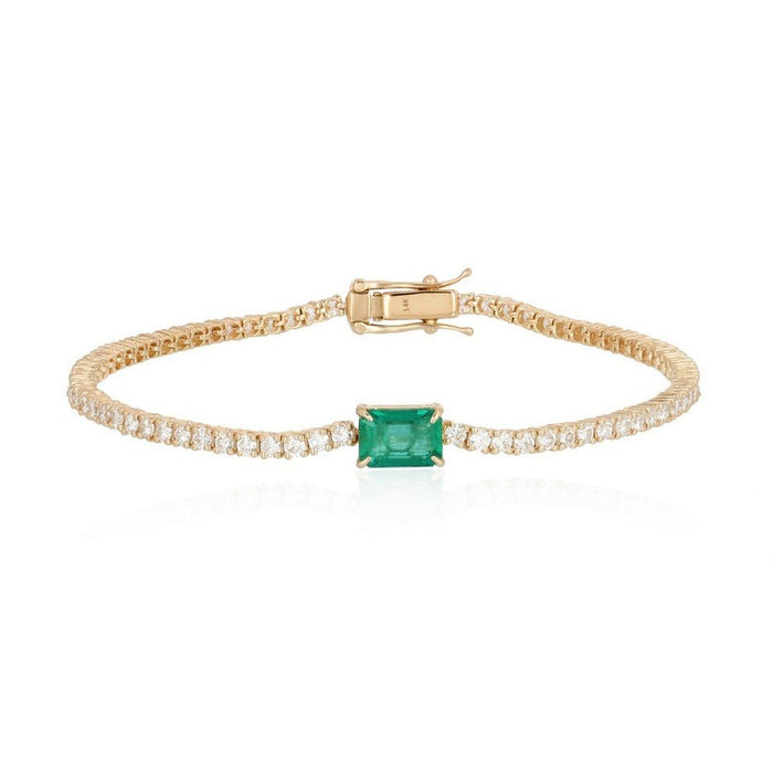 Emerald Muse Diamond Tennis Bracelet in 14K Yellow Gold