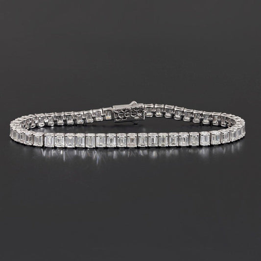 Contemporary Shine Diamond Tennis Bracelet in 18K Yellow Gold