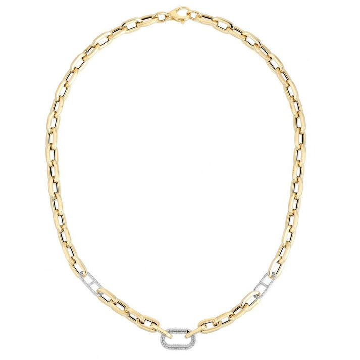 Diamond Fusion Link Necklace in 14K Yellow Gold