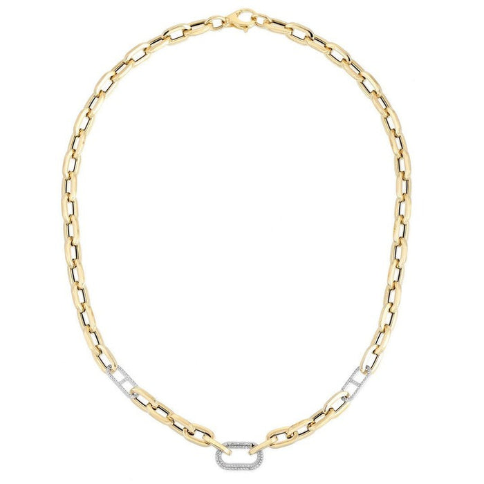 Diamond Fusion Link Necklace in 14K Yellow Gold