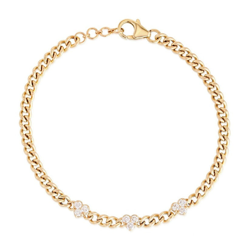 Heartbeats Diamond Accent Chain Bracelet in 14K Yellow Gold