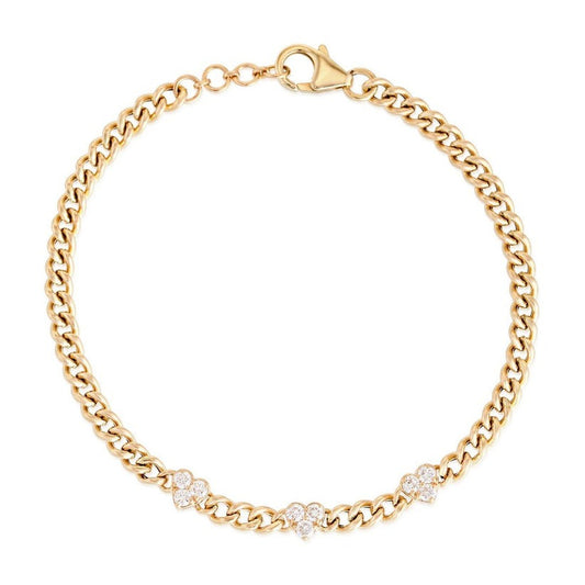 Heartbeats Diamond Accent Chain Bracelet in 14K Yellow Gold