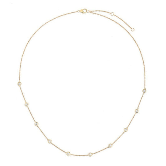 Blue Sapphire Eternal Emerald Diamond Necklace in 14K Yellow Gold