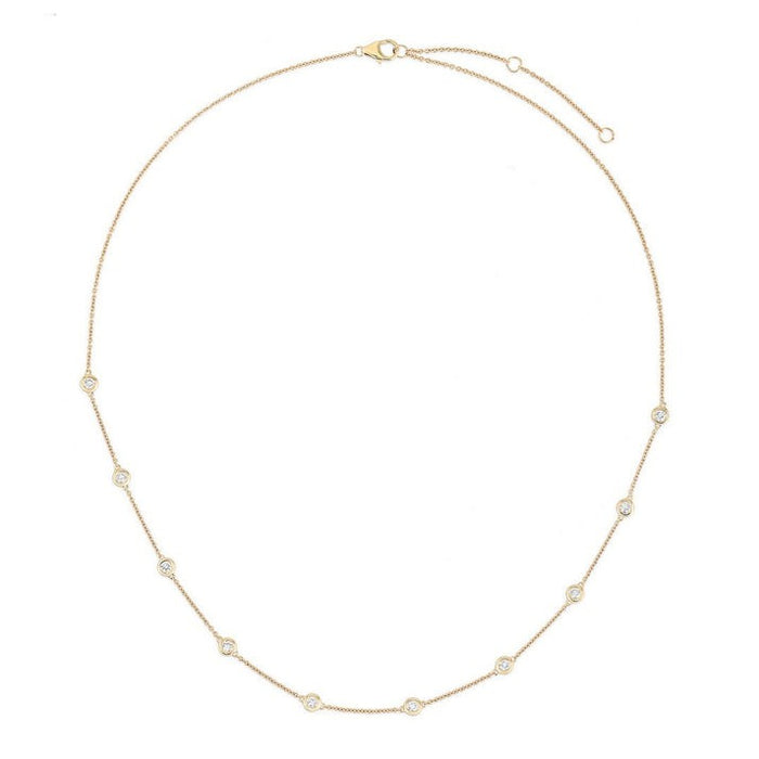 Blue Sapphire Eternal Emerald Diamond Necklace in 14K Yellow Gold
