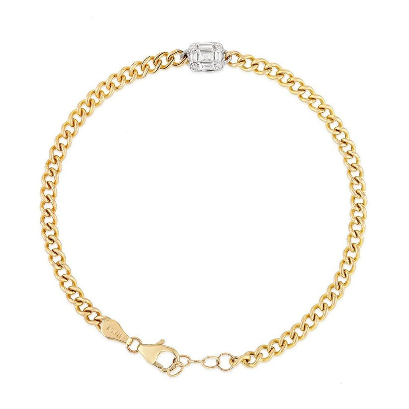 Nine Lightwave Diamond Link Bracelet in 14K Yellow Gold