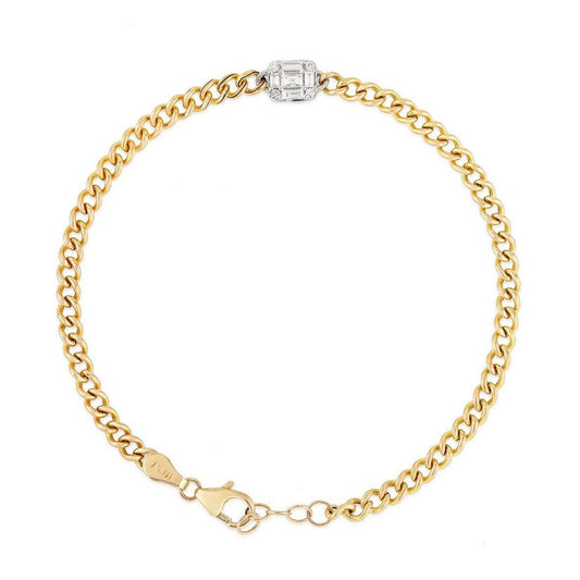 Nine Lightwave Diamond Link Bracelet in 14K Yellow Gold