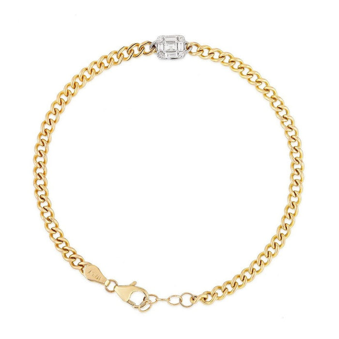 Nine Lightwave Diamond Link Bracelet in 14K Yellow Gold