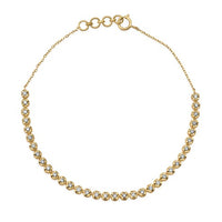 Morganite Diamond Tennis Bracelet in 14K Yellow Gold