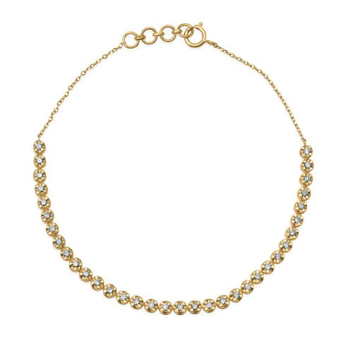 Morganite Diamond Tennis Bracelet in 14K Yellow Gold