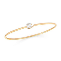 Nine Baguette Diamond Bangle Bracelet in 14K Yellow Gold