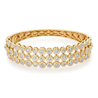 Victorian Vows Diamond Bangle Bracelet in 14K Yellow Gold