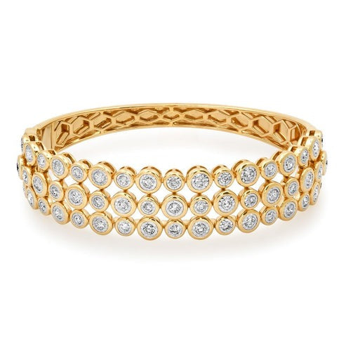Victorian Vows Diamond Bangle Bracelet in 14K Yellow Gold